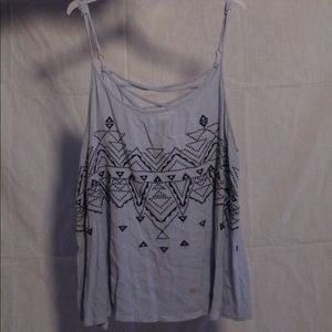 Light Blue Embroidered Tank Top